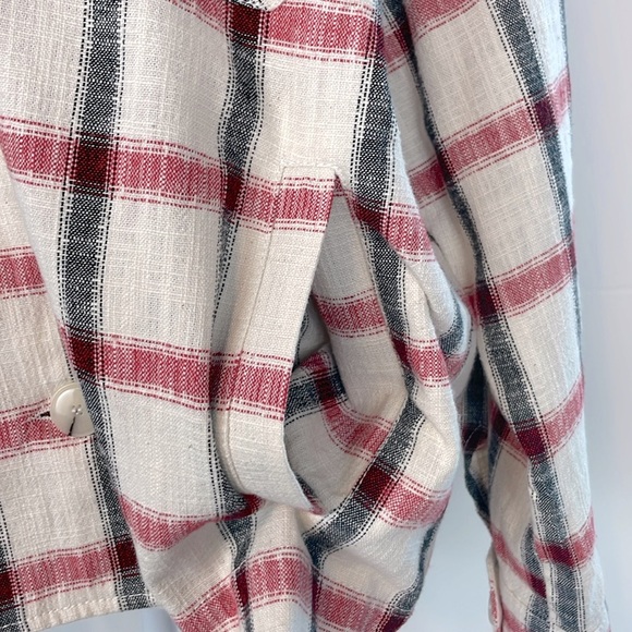 Zara Check Plaid Over-shirt Jacket Shacket. Red, Grey, Off White. Size XS - Picture 8 of 16